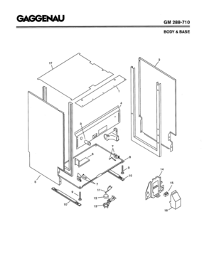 03 - BODY & BASE Diagram and Parts List for GM288-710  Bosch Dishwasher