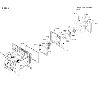 Convection Diagram and Parts List for HMC54151UC 01 Bosch Microwave