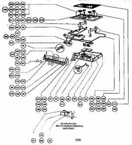 Gas Burner Box Assembly Diagram and Parts List for RDSS30Q  Thermador Range