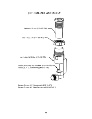 65 - JET HOLDER ASSEMBLY Diagram and Parts List for PRG484GDUS  Bosch Range