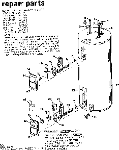 Replacement Parts Diagram and Parts List for 153313013  Kenmore Water Heater