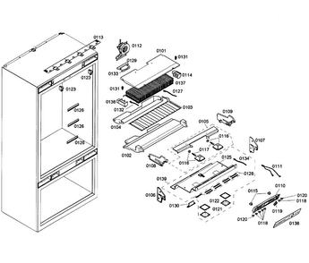 Cabinet 1 Diagram and Parts List for T36IT71NNP 02 Thermador Refrigerator