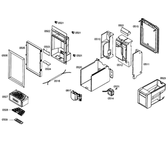 Dispenser Diagram and Parts List for T24ID80NLP 99 Thermador Freezer