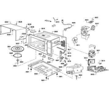 Microwave Parts Diagram and Parts List for HBL5760UC 04 Bosch Microwave