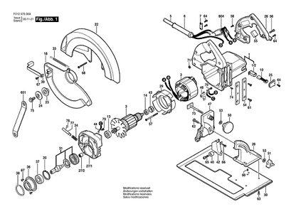 Bosch Hd5750 (F01257500a) Diagram and Parts List for HD5750 F01257500A Bosch Circular Saw