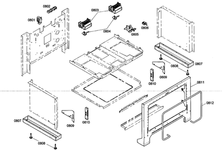 Cabinet Parts Diagram and Parts List for PRD364EDG02  Thermador Range