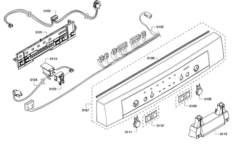 Control Panel Diagram and Parts List for SHE3AR56UC 18 Bosch Dishwasher