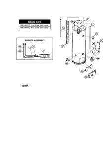 Gas Water Heater Diagram and Parts List for 153338071  Kenmore Water Heater