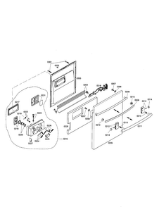 Door Diagram and Parts List for SHX36L05UC 18 Bosch Dishwasher