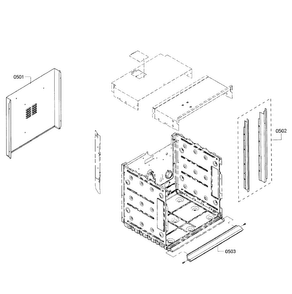 Cabinet Diagram and Parts List for HBN3450UC 01 Bosch Wall Oven