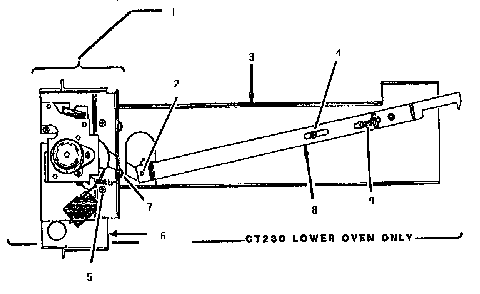 Motorized Latch Assembly Diagram and Parts List for CT130  Thermador Wall Oven