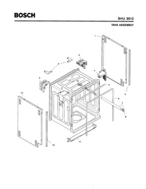 03 - TANK ASSEMBLY Diagram and Parts List for SHU3012  Bosch Dishwasher