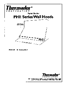 Cover Diagram and Parts List for PHE48US  Thermador Range Hood