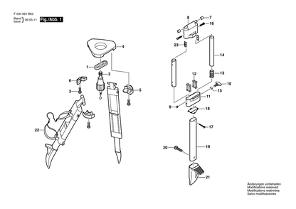 Diagram Diagram and Parts List for ALC40 (Orange)(F 034 091 602) Bosch Tool Stand & Cart