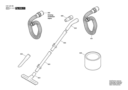 Section 5 Diagram and Parts List for GAS10PS 3601JE5140 Bosch Utility Vacuum