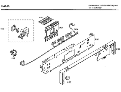 Control Panel Diagram and Parts List for SHX33A02UC 38 Bosch Dishwasher