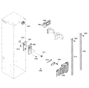 Cabinet 2 Diagram and Parts List for KBUDT4255E 04 Thermador Refrigerator