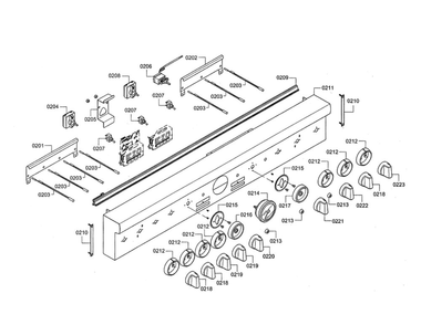 Facia Panel/Knobs Diagram and Parts List for PRD48JDSGU 09 Thermador Range