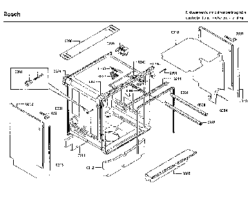 Cabinet Diagram and Parts List for SHV9PT53UC 01 Bosch Dishwasher