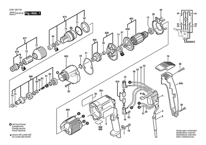 Section 1 Diagram and Parts List for GSR6-40TE 0601420745 Bosch Screwdriver