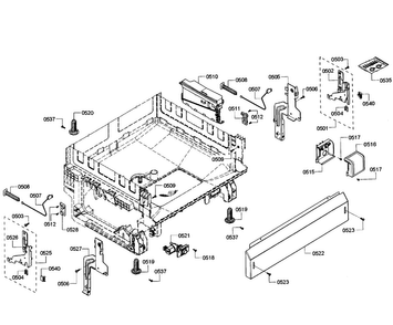 Base Assy Diagram and Parts List for SHX3AR55UC 10 Bosch Dishwasher