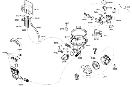 Pump Assy Diagram and Parts List for SHV46C13UC 21 Bosch Dishwasher