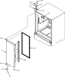 Left Refrigerator Door Diagram and Parts List for RY4951  Gaggenau Refrigerator