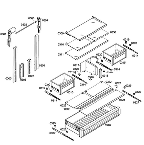 Shelfs Refrig Diagram and Parts List for T36IT71NNP 03 Thermador Refrigerator
