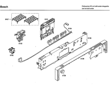 Control Panel Diagram and Parts List for SHX46L15UC 24 Bosch Dishwasher