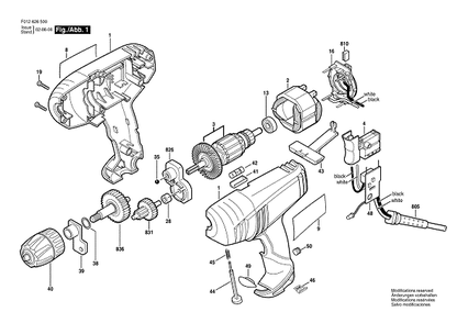 Part Location Diagram of 1619P00498 Bosch Field 120v