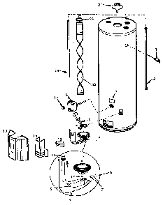 Replacement Parts Diagram and Parts List for 153334850  Kenmore Water Heater