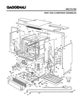 01 - BODY, TANK & COMPONENT ASSEMBLIES Diagram and Parts List for GM215-760  Bosch 