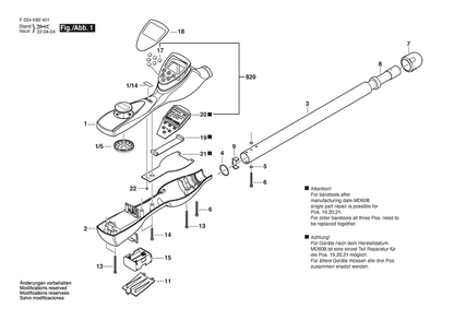 Section 1 Diagram and Parts List for 19-200HC F034K82401 Bosch Miscellaneous