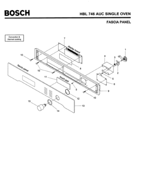 04 - FASCIA PANEL Diagram and Parts List for HBL746AUC(FD8207-)  Bosch Wall Oven