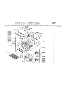 Upper Body Diagram and Parts List for HBN456AUC 01 Bosch Wall Oven