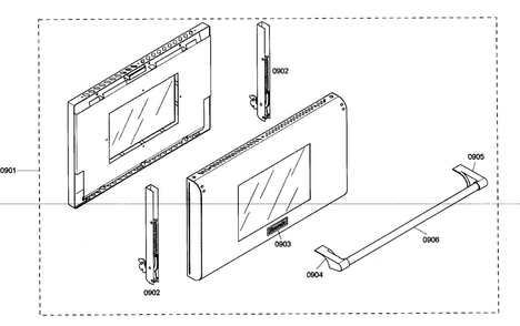 Door Assy Diagram and Parts List for PRD364EDG02  Thermador Range