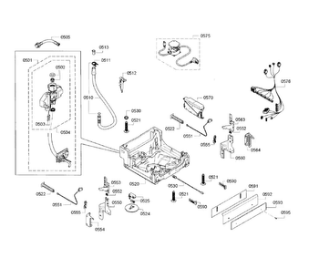 Base Section Diagram and Parts List for SPE68U55UC 32 Bosch Dishwasher