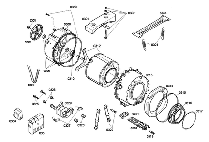 Drum Diagram and Parts List for WFL2090UC 22 Bosch Washer