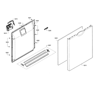 Door Assy Diagram and Parts List for SHE3AR75UC 12 Bosch Dishwasher