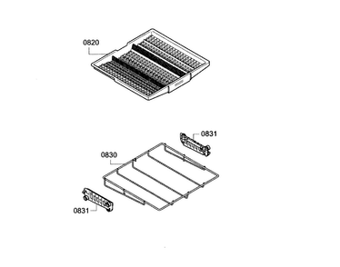 Rack Diagram and Parts List for SGX68U55UC A3 Bosch Dishwasher