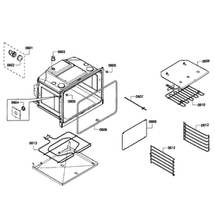Oven Lower Diagram and Parts List for HBL3560UC 05 Bosch Wall Oven