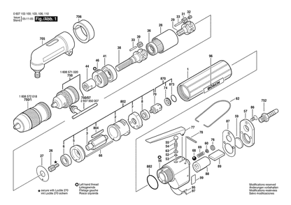 Section 1 Diagram and Parts List for 0607153110  Bosch Drill
