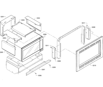 Microwave Framing Diagram and Parts List for HBL5750UC 08 Bosch Microwave