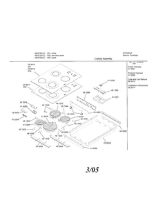 Electric Cooktop Diagram and Parts List for NES735UC 01 Bosch Cooktop