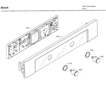 Control Panel Diagram and Parts List for HBL3450UC 10 Bosch Wall Oven