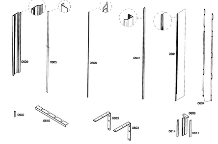 Trim Diagram and Parts List for T24IR70NSP 39 Thermador Refrigerator