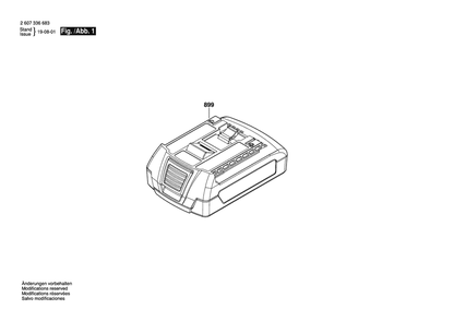 Part Location Diagram of 1607A350C0 Bosch Bat611 Bulk 18V 1.5Ah Li-Ion L-Pk