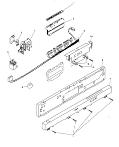 Fascia Panel Diagram and Parts List for SHU9956UC 12 Bosch Dishwasher