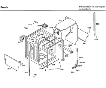 Frame Diagram and Parts List for SHX46L15UC 48 Bosch Dishwasher