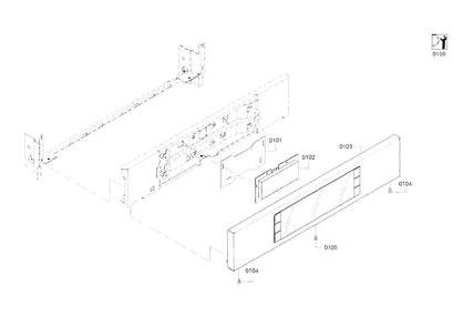 Control Panel Diagram and Parts List for HBN8651UC 01 Bosch Wall Oven